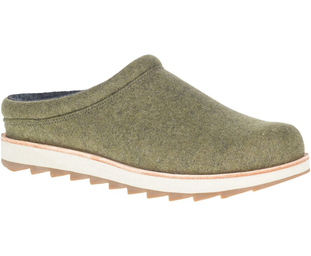 Merrell Slip Ons Męskie Oliwkowe - Juno Clog Wool - 091834-FNE